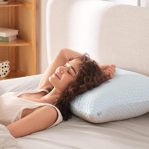 MUXHOMO Memory Foam Pillows Queen Size Set of 4, Cooling Adjustable Shredded with Breathable Cover, Supportive for Side, Back & Stomach Sleepers, White, 20 x 30 Inches thumbnail 4