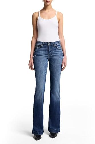 7 For All Mankind Womens Women's Tailorless Dojo Regular Fit Flared Jeans thumbnail 2