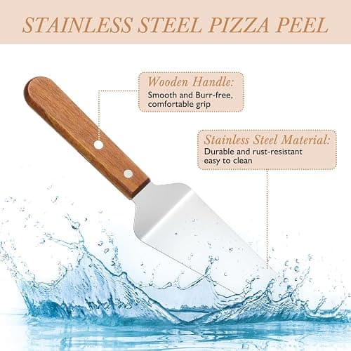 LemonRoad 18 Pcs Pizza Pan Riser Stands Sets Includes 6 Metal Pizzas Table Stands 6 Pan(11.8in) and 6 Wood Handle Pie Server, Pizza Rack Stand Pizzas Tray for Dessert Cheese Weddings Party(Silver) thumbnail 4