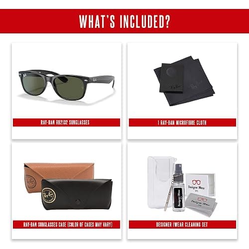 Ray-Ban RB2132 NEW WAYFARER 55MM Square Sunglasses For Men For Women +BUNDLE with ACCESSORY EYEWEAR KIT thumbnail 5
