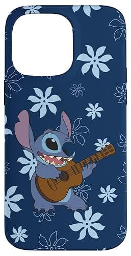 Disney Lilo & Stitch Floral Guitar Stitch Case for iPhone 14 Pro Max - Image 1
