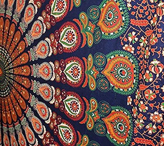 raajsee Turquoise Blue Tapestry- Tapestrys Mandala Wall Hanging- Hippie Tapestry For Bedroom Aesthetic-Size Medium (52x60 Inches / 132x152 Cms) thumbnail 7