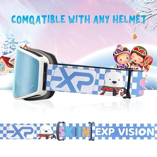 EXP VISION Ski/Snowboard Goggles Parent-child Snow Goggles Over Glasses for Men, Women Youth Kids thumbnail 5