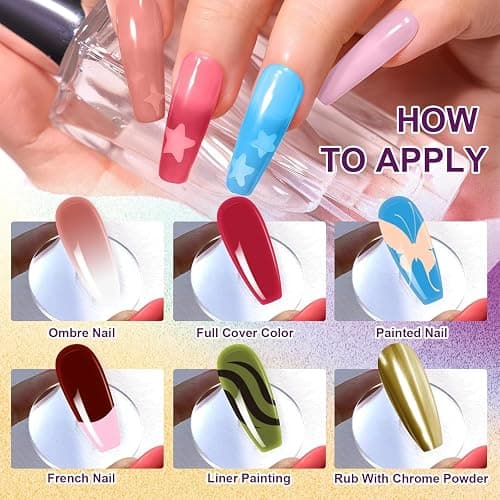 U-Shinein Gradient Painting Gel, Two-pack 9 Colors Ombre Gel Nail Polish for Ombre Nails Aura Nails, French Manicure DIY Nail Art,Set 05 thumbnail 3