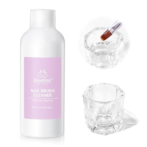 Beetles Nail Art Brushes Cleaner and Conditioner 85ml/2.87 Fl.Oz Nail Brush Restorer Quick Clean Break in Manicure Brush of Gel Polish, Nails Extension Gel, Dip Powder, Acrylic Builder DIY and Salon - Image 1