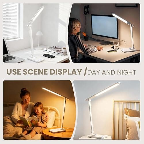 TECHNOVA LED Desk Lamp with 5 Color Temperatures | Sliding Stepless Dimming & One-Touch Timer | Foldable & Portable Design for Office/Study/Nail Art | USB Charging & Four-Axis Rotation for Small Desks thumbnail 7