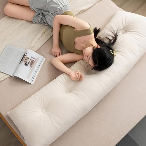 Loyilat Headboard Wedge Pillows Twin XL for Dorm, Bed Triangular Headboard Pillow, Ergonomic Cute Bolster Cushion Headrest Backrest for Dorm Bed Sofa (White, 23 inch) thumbnail 6