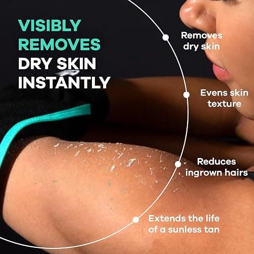Dermasuri - Deep Exfoliating Glove for Shower - Scrubbing Mitt Body Scrubber Gloves - Korean Skin Cleaner Exfoliator - Dead Skin Buffing Treatment - Keratosis Pilaris Scrub Remover - (1 Pack) thumbnail 2