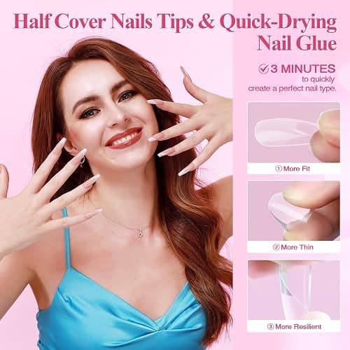 Saviland Acrylic Nail Kit – 61 in 1 Nail Kit Set Full Acrylic Powder Set with Everything Nail Supplies Acrylic Nail Liquid Nails Tips & Glue for Beginners Nail Extension French Manicure Home DIY thumbnail 6