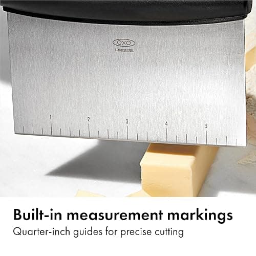 OXO Good Grips Stainless Steel Multi-Purpose Scraper & Chopper, Dough Cutter for Pizza, Bread and Cookie Dough, Multi-Purpose Vegetable Chopper, Dishwasher-Safe Kitchen Essential thumbnail 7