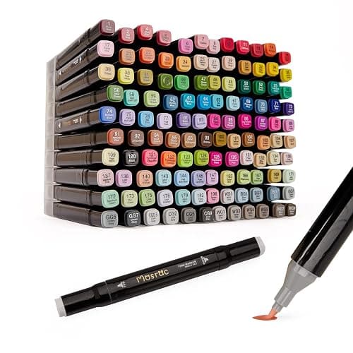 Alcohol Based Markers Set,Professional Marker Dual Tip Brush for Artists & Adult & Kids,plus 1 Blender for Coloring,Drawing,Double-tip 120 Colors thumbnail 8