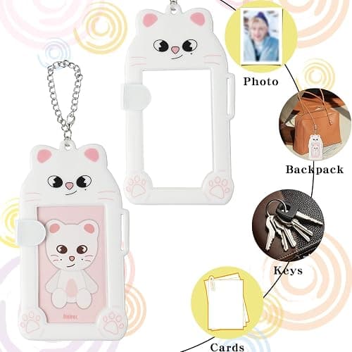 SK-Z Cute Photocard Holder Keychain, ID Badge Holder for Stray Fans | Photocard Sleeves Plastic Card Holder, Animals Cartoon Photo Card Protective Case, ID Bank Credit Card Holder, Keychains thumbnail 4