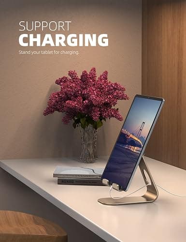 Lamicall Adjustable Tablet Stand: Desktop Holder Dock Compatible with iPad Pro 9.7, 10.5, 12.9 Air Mini 4 3 2, Kindle, Nexus, Tab, E-Reader (4-13") - Blue - Blue thumbnail 5