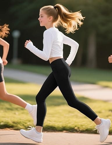KEREDA Girls Athletic Leggings High Waist for Kids Teen Girls Yoga Dance Running Gym Pants with Pockets Ages 7-14 Years thumbnail 8