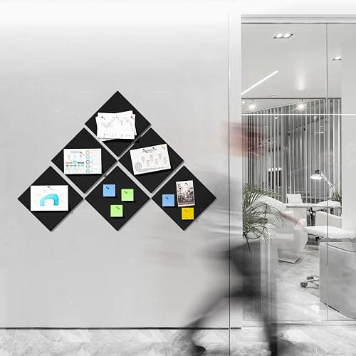 MaxGear Large Cork Board for Wall 36" x 24", Black Bulletin Board, 6 Pack Felt Wall Tiles with Pushpins, Cork Boards for Office Pin Board Tack Board Cork Boards thumbnail 8