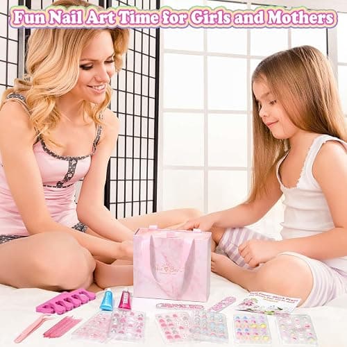 144 Pcs Press on Nails for Kids, Girls Fake Nails with Glue Kit, Cute Nails Tips with Jelly Nail Adhesive Teen Stick ons Acrylic Nails Gift Set for Girls 8-12 thumbnail 7