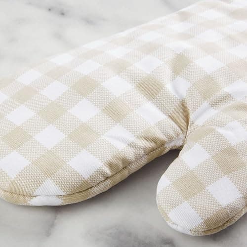 KitchenAid Gingham Oven Mitt 2-Pack Set, Milkshake, 7"x13" thumbnail 4