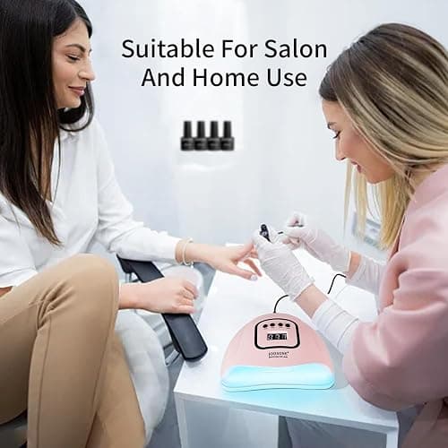 JODSONE U V LED Nail Lamp, Nail Dryer for Gel Polish with Led Light with Automatic Sensor & 4 Timers Pink thumbnail 8