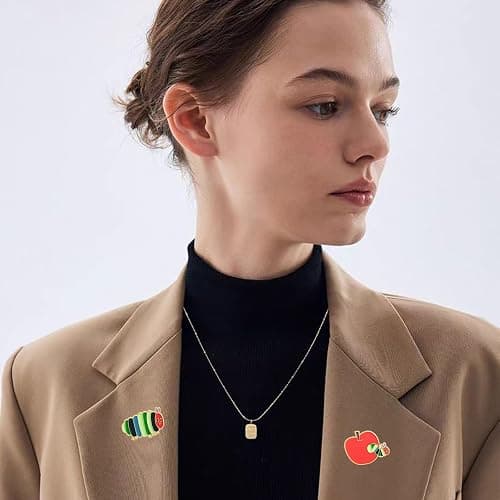 QLUYCKW 4 PCS Caterpillar Strawberry Brooch Pins for Women Lovely Enamel Hungry Caterpillar Eat Apple Brooch Pin Educators Clothes Backpack Hat Accessories Jewelry thumbnail 2