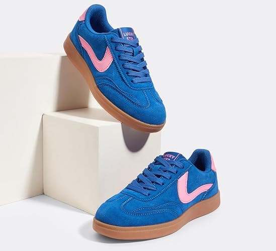 LUCKY STEP Women's Retro Fashion Sneakers Classic Casual Walking Shoes Non Slip Comfort Skate Shoes thumbnail 3