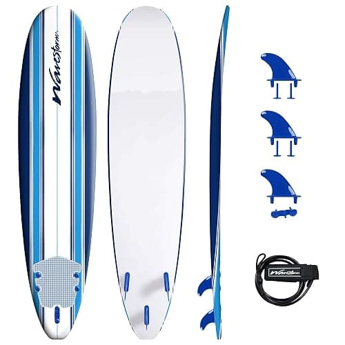 Wavestorm 8ft Classic Surfboard // Foam Wax Free Soft Top Longboard for Adults and Kids of All Levels of Surfing - Image 1