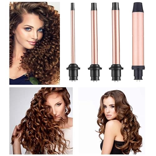JAETON 4 in 1 Curling Wand Set, Curling Iron Set(0.35”-1.25”) with 2 Temp | Hair Curler Set with 4 Interchangeable Ceramic Barrels, Dual Voltage, 180°C/230°C thumbnail 4