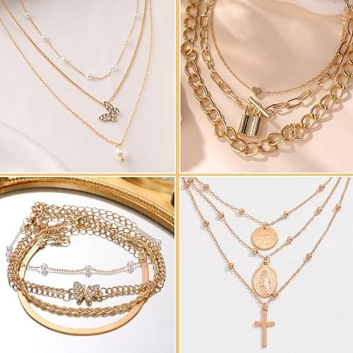 JSTHHTT Schmuck Gold, Schmucksets für Damen, Schmuckset Gold, Schmuck Set Damen, Modeschmuck Schmuckset, Schmuck Set für Geschenke Geburtstags Valentinstag thumbnail 4