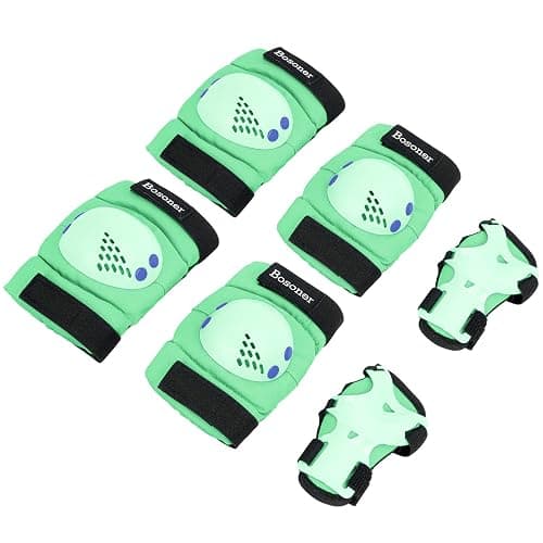 BOSONER Kids/Youth Knee Pads Elbow Pads Wrist Guards Set for 3-15 Years, Child Protective Gear Set for Roller Skates, Cycling, BMX Bike, Skateboard, Inline Skating, Scooter Riding Sports… - Image 1
