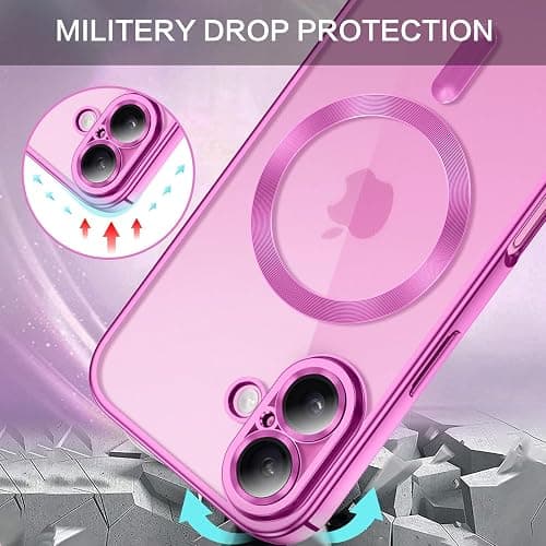 DUEDUE Magnetic Case for iPhone 16 Case Compatible with MagSafe Crystal Clear Phone Case iPhone 16 Slim Shockproof Protective Cover for iPhone 16 Phone Case 6.1 inch Pink thumbnail 5