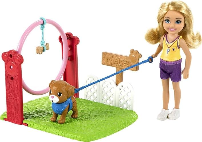 Barbie Chelsea Can Be Doll & Playset, Blonde Dog Trainer Small Doll with Dog & 10 Accessories, Including Leash, Jumping Hoop, Obstacle Cones & More - Image 1