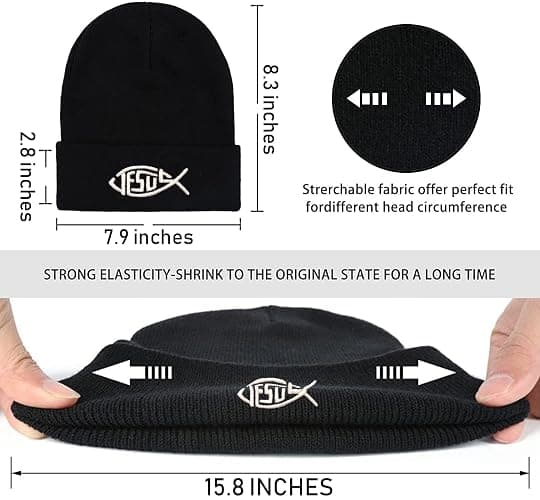 FUNCOOLCY Soft Slouchy Beanie Hat,Winter Warm Knit Cuffed Skull Cap for Men Women thumbnail 3