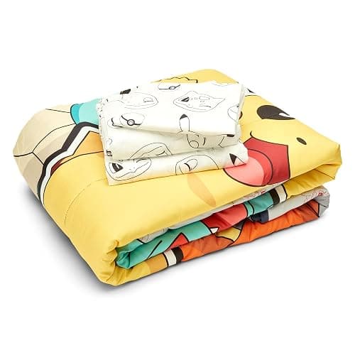 Northwest Pokemon Twin Sized Bed in a Bag Set, Pikachu Squirtle Eevee Charmander, Anime Bedding for Girls Boys, Battle Squad thumbnail 2