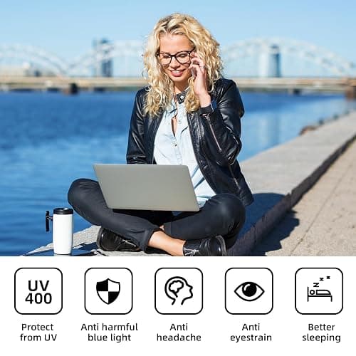 Okany 3 Pack Blue Light Blocking Glasses for Women Men, Round Computer Glasses Anti Eye Strain/UV/Glare Gaming Glasses thumbnail 6