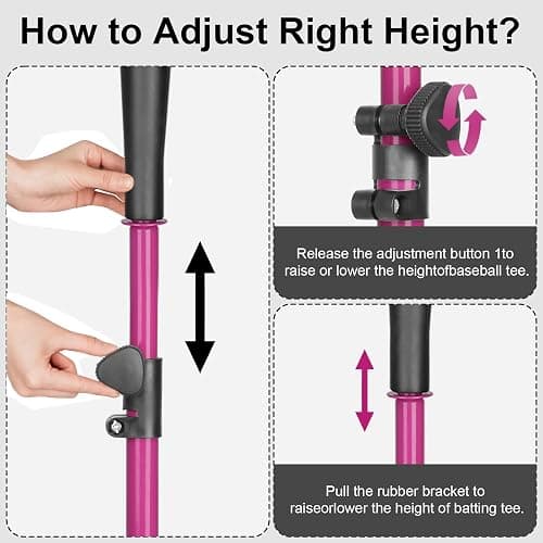 AOLIGEIJS Baseball Tee Batting Tee Softball Tee Portable Travel Hitting Tee,Easy Adjustable Height,Stable Tripod Stand thumbnail 4