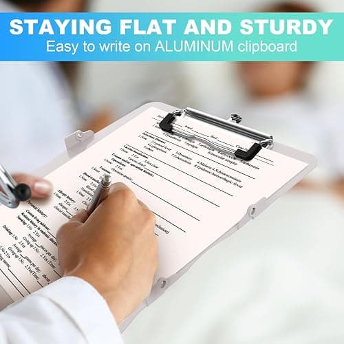 Cooperwin Clipboards Nursing Clipboard Trifold Foldable, 3 Layers Aluminum Nurse Clipboards with Nursing Edition Cheat Sheets Folding Pocket Size for Students, Nurses and Doctors (Light G) thumbnail 4
