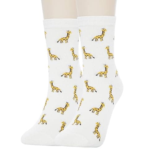 KONY 4 Pairs Women's Cotton Novelty Art Printed Crew Socks Famous Artist Painting Pattern Fashion Socks Gift Size 6-9 thumbnail 9