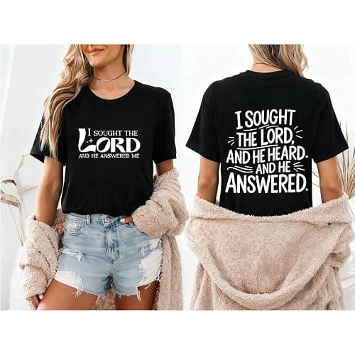 I Sought The Lord and He Answered Me Shirt Christian Jesus T-Shirt Unisex thumbnail 3