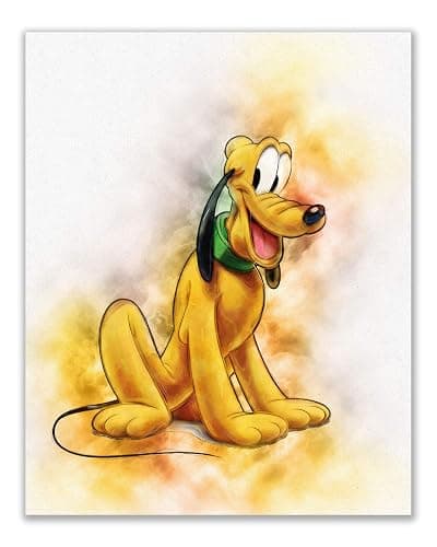 Mickey Mouse Original Watercolor Prints Set of 6 Wall Art Prints for Kids Room Wall Decor (8 x 10 Inch) Minnie Donald Daisy Duck Pluto Goofy thumbnail 2