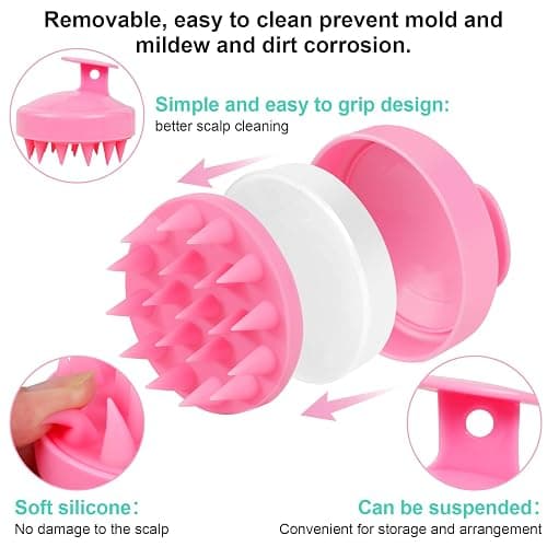 Oligei Scalp Massager 3 Pack, Scalp Scrubber, Scalp Brush Shampoo Brush, Hair Massager Scalp for Scalp Exfoliator, Soft Silicone Scalp Massager Hair Growth for Dandruff Removal thumbnail 3