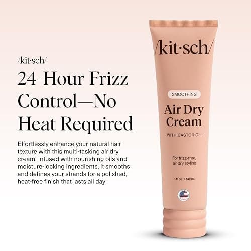 Kitsch Smoothing Air Dry Cream for Hair – Frizz Control Hair Care Product with Castor Oil & Coconut Oil – Weightless Styling Cream - Enhances Natural Texture Appearance | Ideal Gifts for Women – 5 oz thumbnail 2