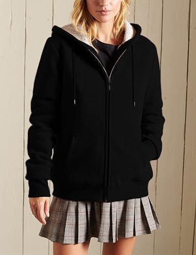 Yeokou Women's Casual Full Zip Up Sherpa Lined Hoodie Sweatshirt Jacket Coat thumbnail 2