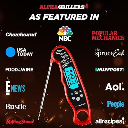 Alpha Grillers Meat Thermometer Digital – Instant Read Food Thermometer for Cooking & Grilling – Professional Kitchen Fathers Day Gift for Dad Men Him Husband thumbnail 5