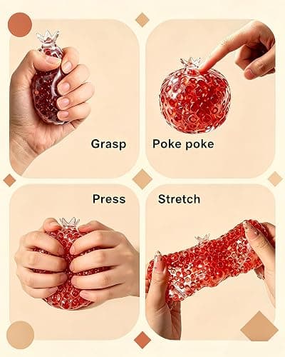 Pomegranate Squishy Fidget Stress Ball – Crunchy ASMR Squeeze Toy for Adults & Kids | Tactile + Auditory Anxiety Relief | Soft, Portable, Non-Toxic Sensory Ball thumbnail 5