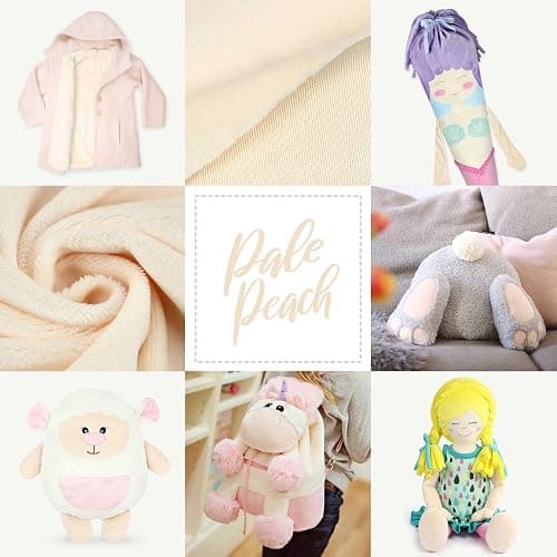 kullaloo Plush Fabric | Solid Pale Peach Minky Fabric for Sewing | Super Soft Cuddle Material | 39.5x29.5 | Plushies, Baby Blankets, Pillows, Dog Beds, Cat Beds, Baby Accessories, Apparel & More thumbnail 6