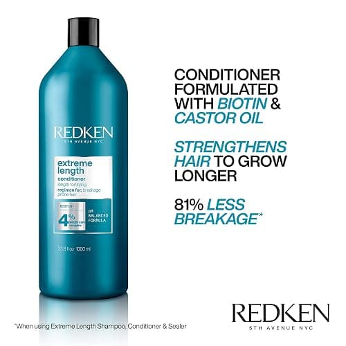 Redken Extreme Length Biotin Shampoo & Conditioner Set For Longer Hair – Promotes Healthy Hair Growth, Strengthens Damaged Hair, Prevents Hair Breakage, Infused With Biotin thumbnail 5
