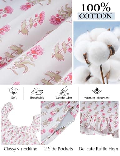Flygo Cotton Pajamas for Women Set Floral Pajama Sets Ruffle Cami Top and Shorts Cute Summer Outfits Y2K Sleepwear thumbnail 6