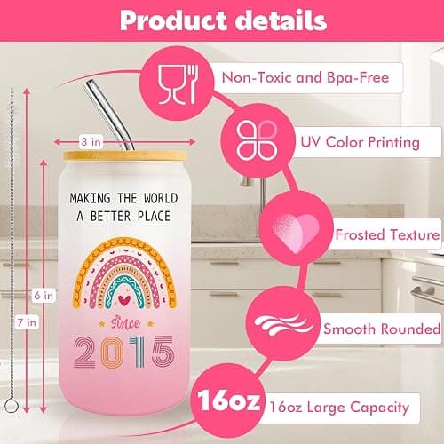 10 Year Old Girl Gift,10th Birthday Gifts for Girls 2025,Happy 10th Birthday Cups With Lids and Straws Gift Ideas,Fashion Gifts for Her,Thoughtful Presents for 10 Year Old Daughter,Niece,Sister - 10th Birthday Gift thumbnail 3