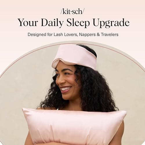 Kitsch Contour Pillow Eye Mask – Softer Than Silk Eye Masks for Sleep, Blindfold Sleep Masks for Women & Men, No Eye Pressure, Lightweight, Eye Care, Travel Essentials - Blush thumbnail 8