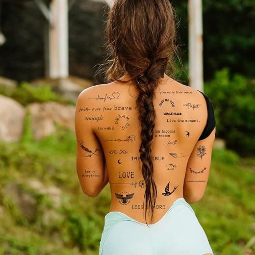 JEEFONNA 100 Sheets Realistic Temporary Tattoos, 240+ Pcs Multicolor Modern Floral & Inspirational Words Tattoos, Waterproof, 3+ Kids thumbnail 3