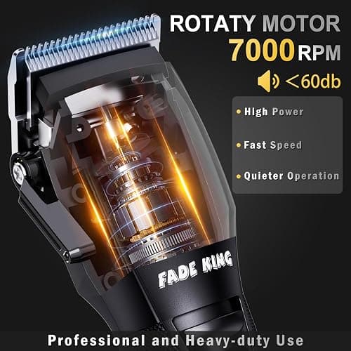 FADEKING® Professional Hair Clippers for Men - Cordless Beard Trimmer & Nose Hair Trimmer Set, All-in-One Mens Grooming Kit with Foil Shaver - Fathers Day Gift for Dad Men Husband thumbnail 3